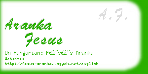 aranka fesus business card